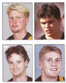 1999 Select AFL Stickers #192 Justin Plapp / Andrew Kellaway / David Bourke / Brett Evans Front